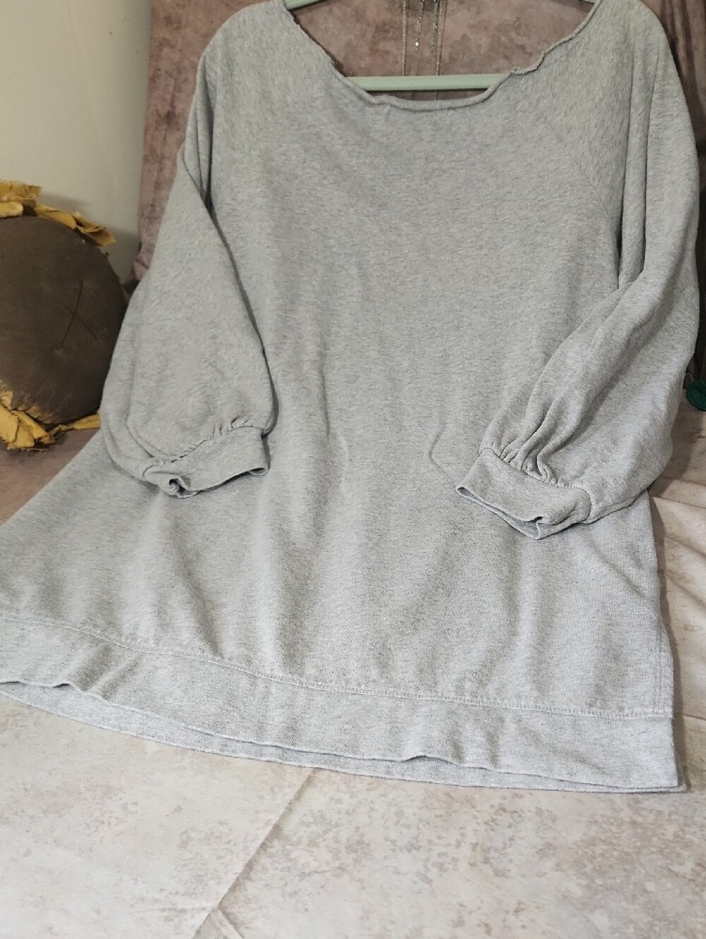Anthropologie Womens Scoop Neck Sweatshirt Mini Dress - Picture 7 of 11